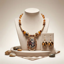 Load image into Gallery viewer, Tribal Leopard Resin Gold Wrap Choker Necklace
