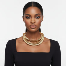 Load image into Gallery viewer, Tribal Gold Square Spring Articulated Necklace
