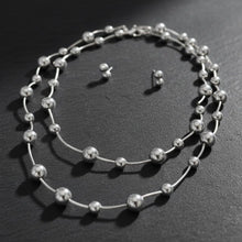 Load image into Gallery viewer, Convertible Stretch Silver Bead 60 inch Necklace
