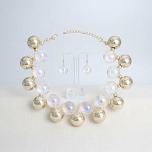 Load image into Gallery viewer, Necklace Clear Iridescent Gold Bubble Ball Bead
