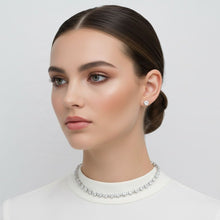 Load image into Gallery viewer, Tennis Heart Crystal CZ Silver Memory Wire Necklace
