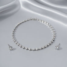 Load image into Gallery viewer, Tennis Heart Crystal CZ Silver Memory Wire Necklace
