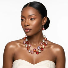 Load image into Gallery viewer, Red &amp; Pink Mix Iridescent Bubble Ball Bead Necklace
