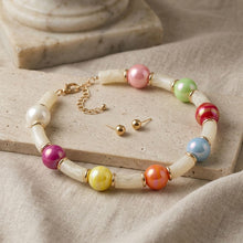 Load image into Gallery viewer, High Gloss Iridescent Bubble Bead Tube Necklace
