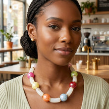 Load image into Gallery viewer, High Gloss Iridescent Bubble Bead Tube Necklace
