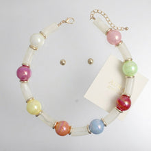 Load image into Gallery viewer, High Gloss Iridescent Bubble Bead Tube Necklace

