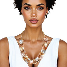 Load image into Gallery viewer, Chain Polished Multi Tone Oval Link Long Necklace
