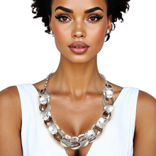 Load image into Gallery viewer, Chain Polished Silver Oval Link Long Necklace
