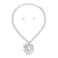 Load image into Gallery viewer, Pendant Branched Silver White Pearl Chain Necklace
