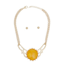 Load image into Gallery viewer, Collar Mustard Resin Dome Gold Chain Necklace Women
