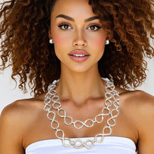 Load image into Gallery viewer, Chain Silver Infinity Chain Link Rugged Necklace
