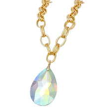Load image into Gallery viewer, Pendant Bold Aurbo Teardrop Crystal Chain Necklace
