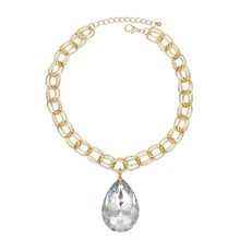 Load image into Gallery viewer, Pendant Bold Clear Teardrop Crystal Chain Necklace
