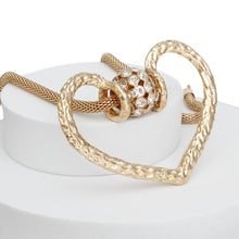 Load image into Gallery viewer, Pendant Gold Mesh Chain Chunky Heart Necklace
