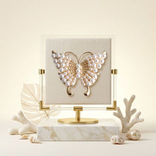 Load image into Gallery viewer, Gold Butterfly Large Brooch Pin with Pearls

