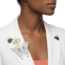 Load image into Gallery viewer, Silver Butterfly Large Brooch Pin with Pearls

