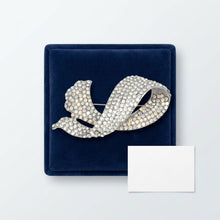 Load image into Gallery viewer, Encrusted Brooch Silver Flowing Ribbon Stone Pin
