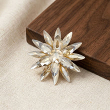 Load image into Gallery viewer, Oversized Brooch Brown Marquise Crystal Flower Pin
