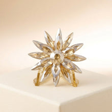 Load image into Gallery viewer, Oversized Brooch Brown Marquise Crystal Flower Pin
