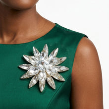 Load image into Gallery viewer, Oversized Brooch Gold Marquise Crystal Flower Pin

