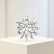 Load image into Gallery viewer, Oversize Brooch Silver Marquise Crystal Flower Pin
