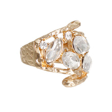 Load image into Gallery viewer, Cocktail Ring Gold Loop Crystal Ring
