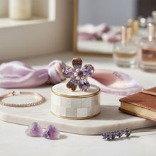 Load image into Gallery viewer, Cocktail Ring Mixed Purple Teardrop Crystal Flower
