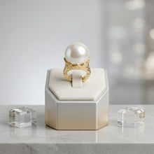 Load image into Gallery viewer, Jumbo Cream Faux Pearl Stretch Cocktail Ring
