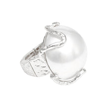 Load image into Gallery viewer, Cocktail White Power Pearl Silver Stretch Ring
