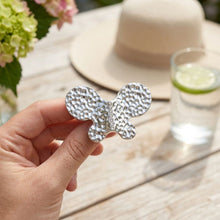 Load image into Gallery viewer, Silver Hammered Butterfly Large Cocktail Ring
