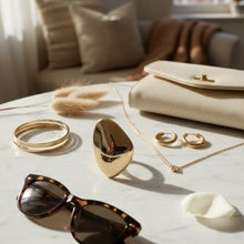 Load image into Gallery viewer, XL Gold Irregular Oval Stretch Statement Ring
