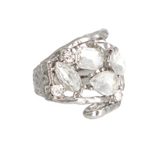 Load image into Gallery viewer, Silver Loop Crystal Ring
