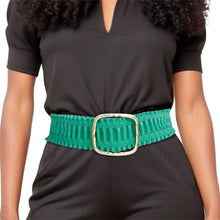 Load image into Gallery viewer, Belt Green Ruffled Wide Stretch for Women
