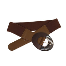 Load image into Gallery viewer, Belt Brown Wide Marbled Round Buckle Stretch Women
