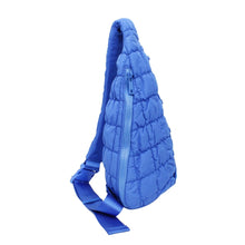 Load image into Gallery viewer, Quilted Sling Bag Blue Crossbody Bag for Women
