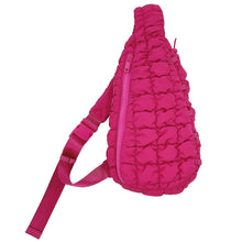 Load image into Gallery viewer, Quilted Sling Bag Fuchsia Crossbody Bag for Women
