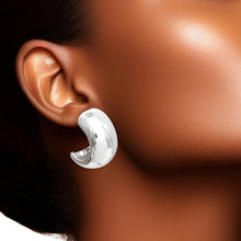 Load image into Gallery viewer, Hoop White Gold Small Moon Wide Earrings for Women
