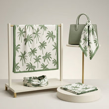 Load image into Gallery viewer, Silky Square Green Palm Tree Print Fashion Scarf
