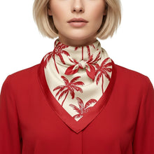 Load image into Gallery viewer, Silky Square Red Palm Tree Print Fashion Scarf
