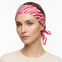 Load image into Gallery viewer, Silky Square Pink Zebra Print Fashion Scarf
