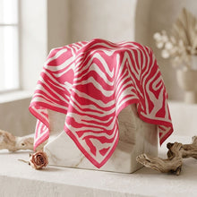 Load image into Gallery viewer, Silky Square Pink Zebra Print Fashion Scarf
