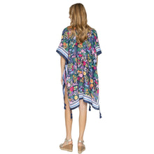 Load image into Gallery viewer, Black Border Floral Tassel Kimono
