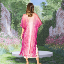 Load image into Gallery viewer, Kimono Lurex Stripe Fuchsia Fringe for Women
