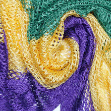 Load image into Gallery viewer, Kimono Lurex Stripe Purple Gold Green Fringe
