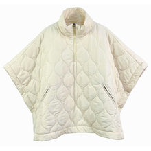 Load image into Gallery viewer, Ivory Quilted Puffer Half Zip Poncho for Women
