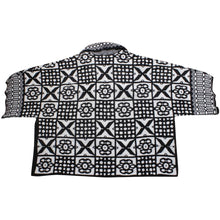 Load image into Gallery viewer, Cardigan Tile Print Knit Black and White for Women
