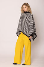 Load image into Gallery viewer, Poncho Houndstooth Knit Black and White for Women
