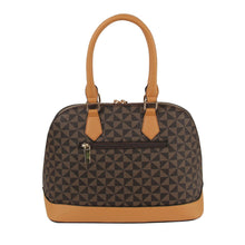 Load image into Gallery viewer, Handbag Brown Diamond Plaid Structured Satchel Bag
