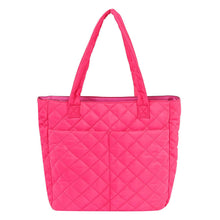 Load image into Gallery viewer, Tote Bag Fuchsia Quilted Large Pocket Travel Purse

