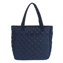 Load image into Gallery viewer, Tote Bag Navy Quilted Large Pocket Travel Purse
